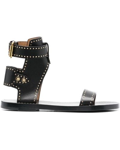 Isabel Marant Stud-embellished Leather Sandals - Black