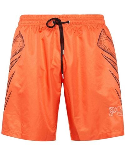 Philipp Plein Graphic-print Swim Shorts - Orange