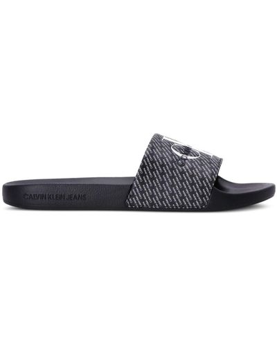 Calvin Klein Logo-embossed Two-tone Slides - White