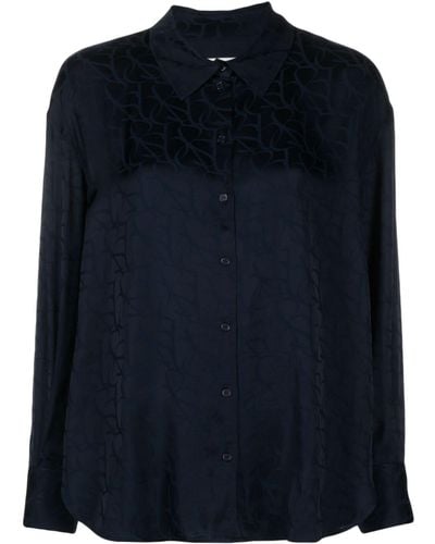 Ba&sh Camisa Modune con monograma en jacquard - Azul