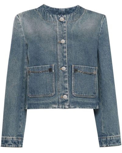 Givenchy Jeansjacke mit Kettendetail - Blau