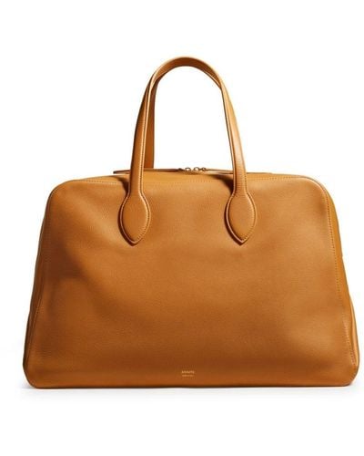 Khaite Large Maeve Leather Weekender Bag - Brown
