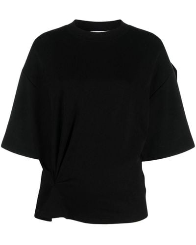 IRO T-shirt plissé Garcia à col rond - Noir