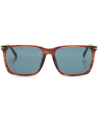 David Beckham Db 1145/g/s Rectangle-frame Sunglasses - Blue