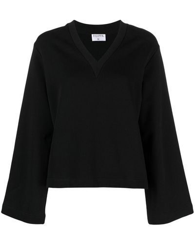 Filippa K Mara V-neck Sweatshirt - Black