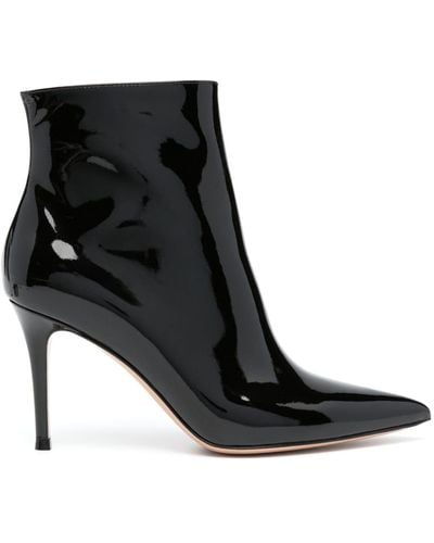 Gianvito Rossi 90mm Leather Ankle Boots - Black