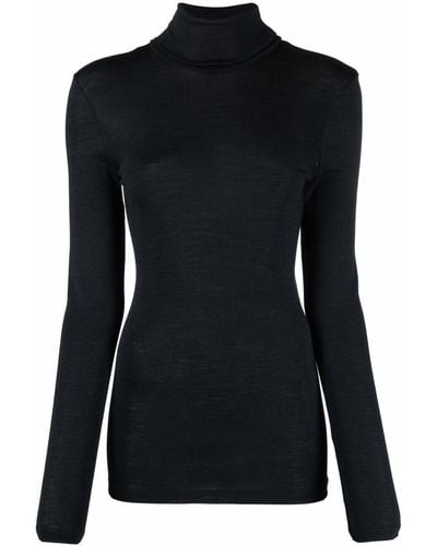 Hanro Fine-knit Polo-neck Sweater - Black