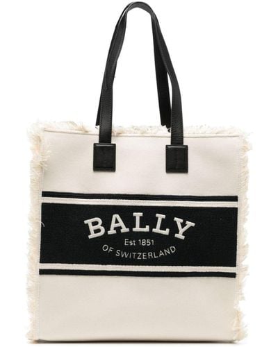 Bally Embroidered-logo Canvas Tote Bag - Black