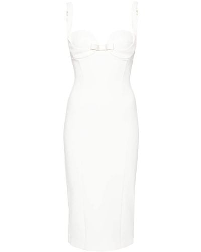 Elisabetta Franchi Bow-detail Midi Dress - White