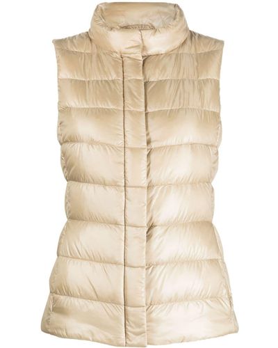 Herno Giulia Padded Quilted Gilet - Natural