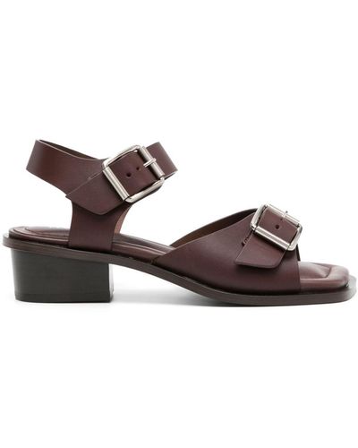 Lemaire 35 Mm Leren Sandalen Met Gesp - Bruin