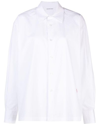 Alexander Wang Camisa con aplique del logo - Blanco