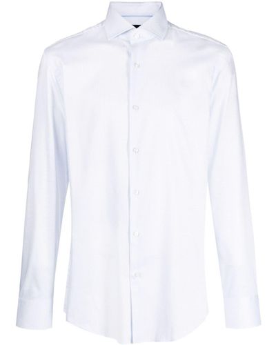 BOSS Graphic-print Cutaway-collar Shirt - White