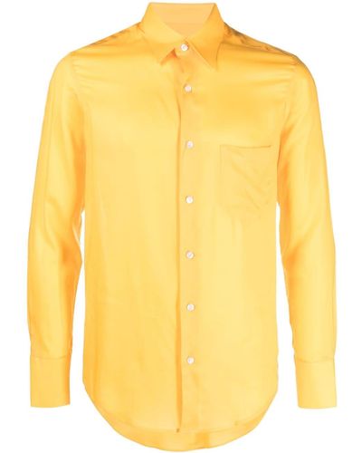 Ernest W. Baker Camisa con bolsillo de parche - Amarillo