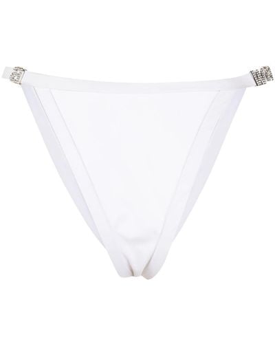 Alexander Wang Crystal-logo Bikini Bottoms - White