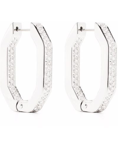 Swarovski Dextera Octagonal Pavé Hoop Earrings - Metallic