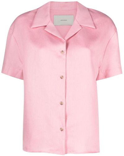 Asceno Prague Short-sleeve Linen Shirt - Pink