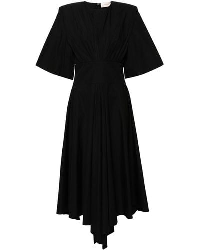 Alexandre Vauthier Poplin Shoulder-pads Midi Dress - ブラック