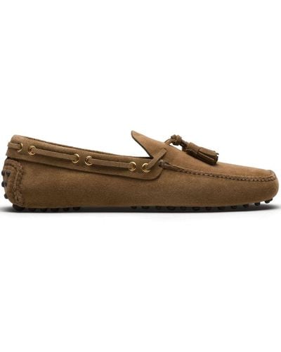 Car Shoe Tassel-detail Suede Boat Shoes - Brown