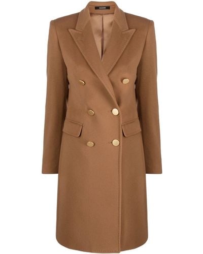 Tagliatore Double-breasted Wool-blend Coat - Brown