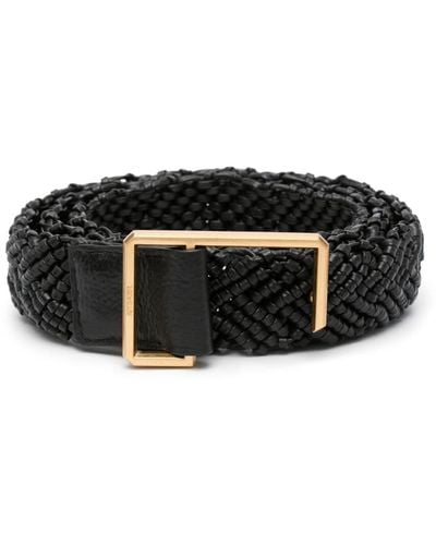 Zadig & Voltaire La Cecilia Obsession C-buckle Braided Leather Belt - Black