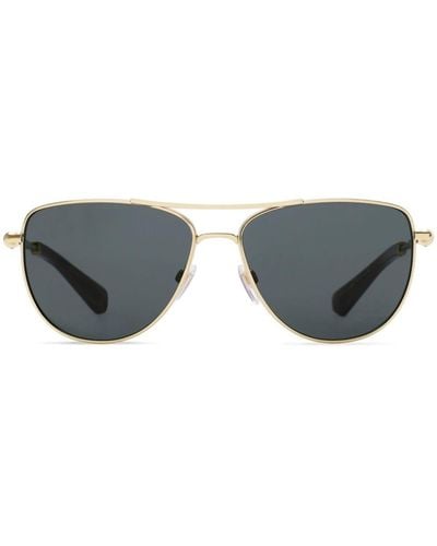 Burberry Tortoiseshell-effect Navigator-frame Sunglasses - Grey