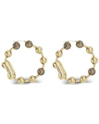 Marc Jacobs The Monogram Ball-chain Hoop Earrings - Metallic