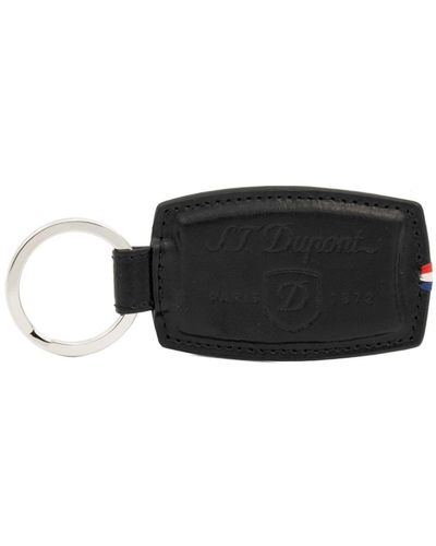 S.t. Dupont Schlüsselanhänger mit Logo-Gravur - Schwarz