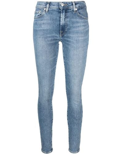 7 For All Mankind Jean skinny à taille basse - Bleu