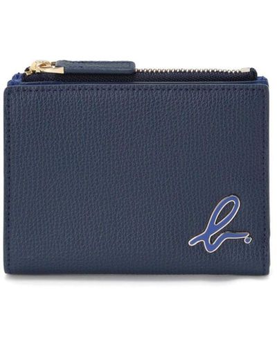 agnès b. Logo-plaque Leather Wallet - Blue