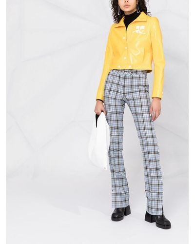 Courreges Logo Patch Cropped Jacket - Yellow