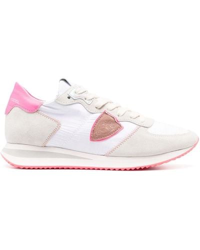 Philippe Model Logo Patch Lace-up Sneakers - Pink