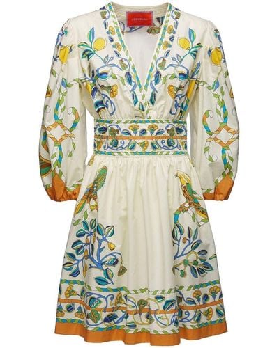 La DoubleJ Floral-print Short Dress - Green