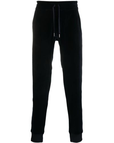 Tom Ford Pantalon de jogging en velours à lien de resserrage - Noir