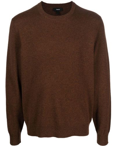 Theory Round-neck Knit Jumper - Brown