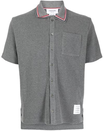 Thom Browne Short-sleeve Cotton Shirt - Gray