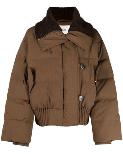 B+ AB Funnel-neck Puffer Jacket - Brown