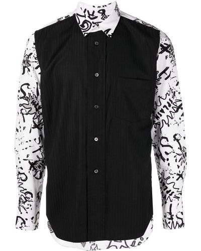 COMME DES GARÇON BLACK Sweater Met Print - Zwart