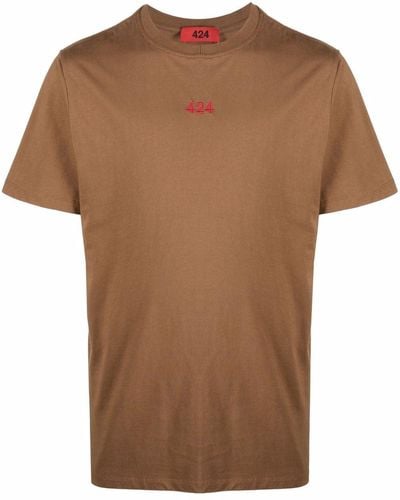424 Logo Crew-neck T-shirt - Brown