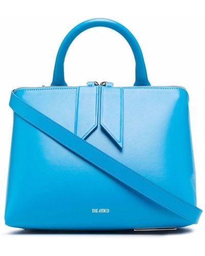The Attico Monday Triangle Leather Tote Bag - Blue