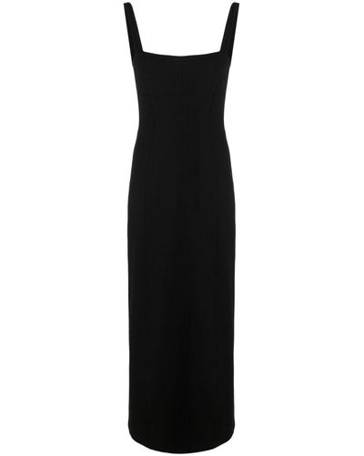 Helmut Lang Robe longue à encolure cœur - Noir