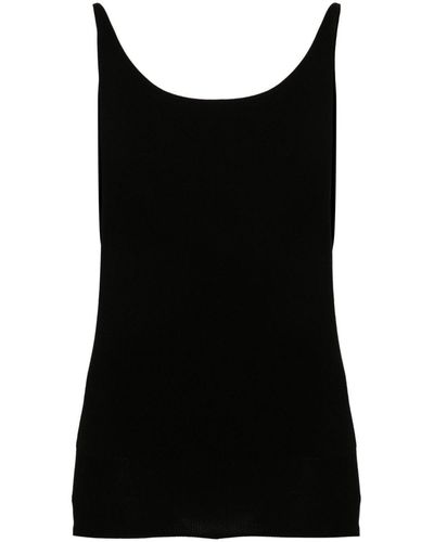 Amomento Boat-neck Knitted Top - Black