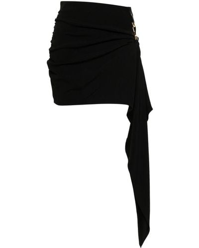 Elisabetta Franchi Crepe Draped Mini Skirt - Black