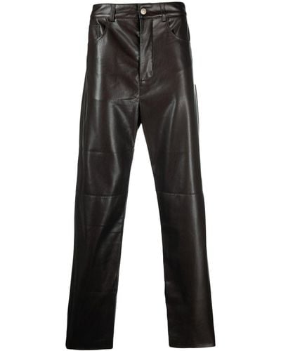 Nanushka Aric Straight-leg Faux-leather Pants - Black