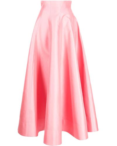 Acler Isla Satin Maxi Skirt - Pink