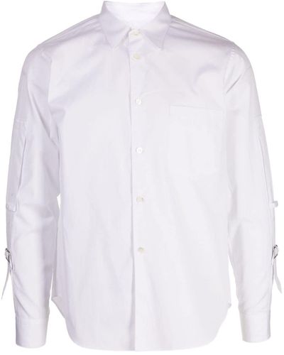 COMME DES GARÇON BLACK Buckle-detail Cotton Shirt - White
