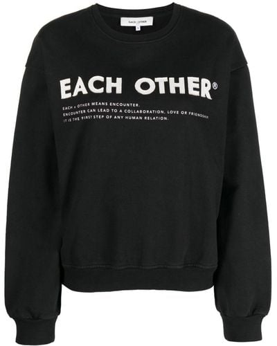 Each x Other Logo-print Cotton Sweatshirt - Black