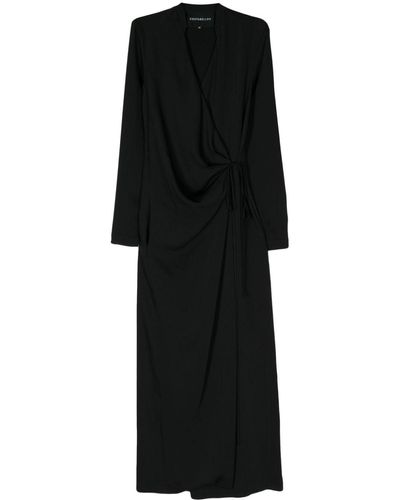 Costarellos Jenella Crepe Wrap Dress - Black