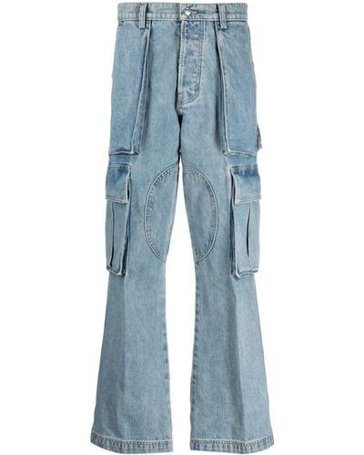 NAHMIAS Straight-leg Cargo Jeans - Blue