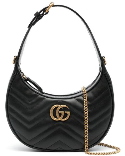 Gucci Mini sac porté épaule GG Marmont - Noir